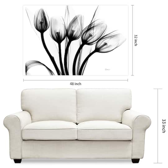 Empire Art Direct 32" x 48" Marching Tulips Frameless Free Floating Printed Tempered Glass Wall Art